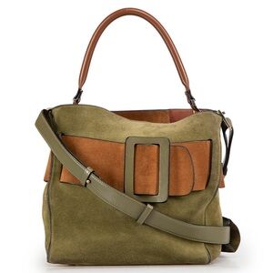 Boyy Bobby 23 Green Suede Buckle Bag